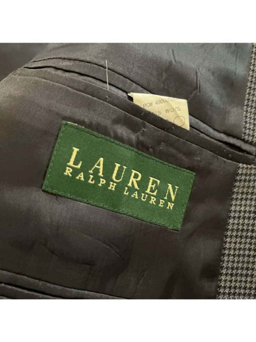 Lauren Ralph Lauren Mens Blazer Jacket Sz 48R Blue&black Herringbone Sport Coat